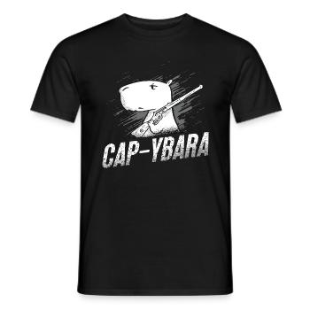 Capybara Cap-Ybara Rodent Pet Owner Capybara Lover - Men's T-Shirt - black - Front - AI Model Male 178 light (178cm)