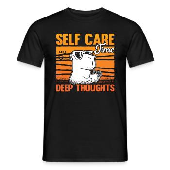 Capybara Self Care Time Pensées profondes Grand rongeur - T-shirt homme - noir - Devant - AI Model Male 178 light (178cm)