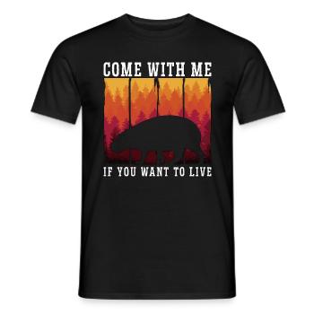 Capybara Come With Me If You Want Rodent Animals - Männer T-Shirt - Schwarz - Vorne - AI Model Male 178 light (178cm)