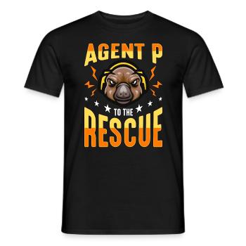 L’ornithorynque Agent P à la rescousse de la faune australienne - T-shirt homme - noir - Devant - AI Model Male 178 light (178cm)