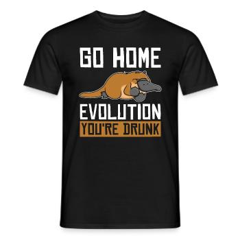Platypus Go Home Evolution Living Fossil Animals - Männer T-Shirt - Schwarz - Vorne - AI Model Male 178 light (178cm)