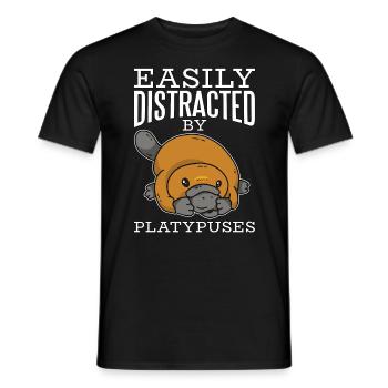 Platypus Easily Distracted By Platypuses Animals - Männer T-Shirt - Schwarz - Vorne - AI Model Male 178 light (178cm)