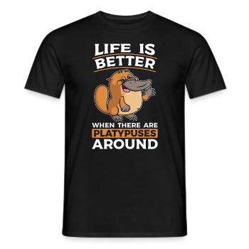 Platypus Life Is Better When There Living Fossil - Men's T-Shirt - black - Front - AI Model Male 178 light (178cm)