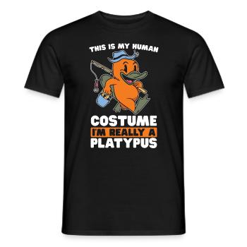 Ornithorynque C’est mon costume humain Je suis semi-aquatique - T-shirt homme - noir - Devant - AI Model Male 178 light (178cm)