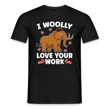 Woolly Mammoth I Woolly Love Your Work Prehistoric - Männer T-Shirt - Schwarz - Vorne - AI Model Male 178 light (178cm)