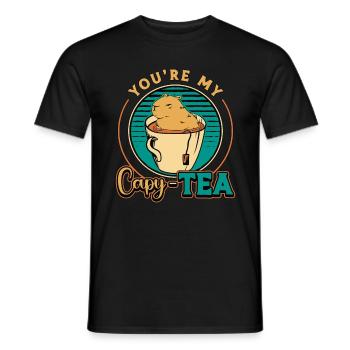 Capybara You're My Capy-Tea Large Rodent Animals - Männer T-Shirt - Schwarz - Vorne - AI Model Male 178 light (178cm)