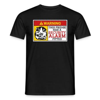 Guinea Pig Warning This Fridge Has A Security Cavy - Men's T-Shirt - black - Front - AI Model Male 178 light (178cm)