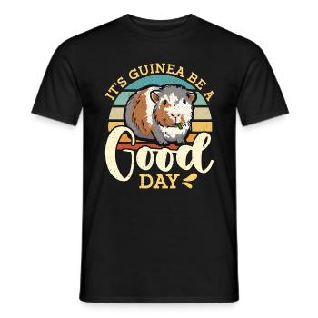 Guinea Pig It's Guinea Be A Good Day Animal Lover - Men's T-Shirt - black - Front - AI Model Male 178 light (178cm)