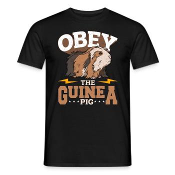Cochon d’Inde Obéir à l’amoureux des animaux du cochon d’Inde Cavy - T-shirt homme - noir - Devant - AI Model Male 178 light (178cm)