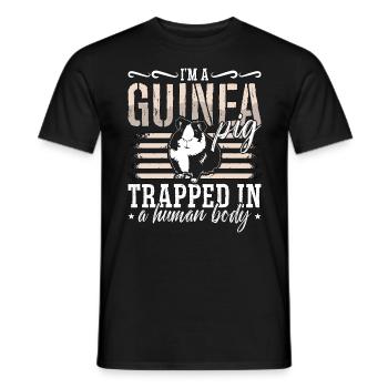 Guinea Pig I'm A Guinea Pig Trapped In Cavy Pet - Männer T-Shirt - Schwarz - Vorne - AI Model Male 178 light (178cm)