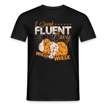 Guinea Pig I Speak Fluent Cavy Wheek Animal Lover - Men's T-Shirt - black - Front - AI Model Male 178 light (178cm)