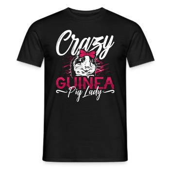 Guinea Pig Crazy Guinea Pig Lady Cavy Animal Lover - Men's T-Shirt - black - Front - AI Model Male 178 light (178cm)