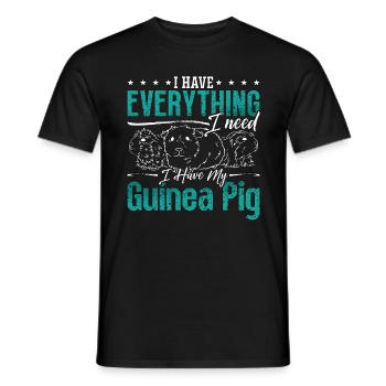 Guinea Pig I Have Everything I Need Hamster Cavy - Men's T-Shirt - black - Front - AI Model Male 178 light (178cm)