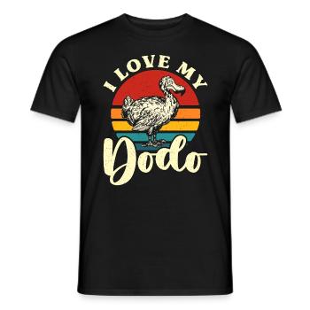 Dodo Bird I Love My Dodo Retro Flightless Animals - Men's T-Shirt - black - Front - AI Model Male 178 light (178cm)
