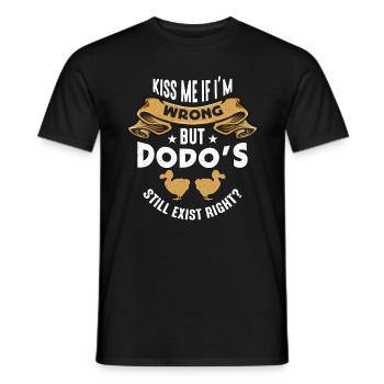 Dodo Bird Kiss Me If I'm Wrong Flightless Animals - Men's T-Shirt - black - Front - AI Model Male 178 light (178cm)