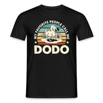 Dodo Bird My Favorite People Call Retro Flightless - Men's T-Shirt - black - Front - AI Model Male 178 light (178cm)