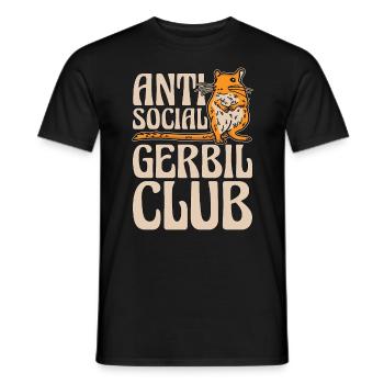 Gerbil Anti Social Gerbil Club Gerbillinae Rodent - Men's T-Shirt - black - Front - AI Model Male 178 light (178cm)