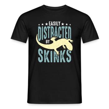 Les scinques facilement distraits par le propriétaire de reptiles scinques - T-shirt homme - noir - Devant - AI Model Male 178 light (178cm)