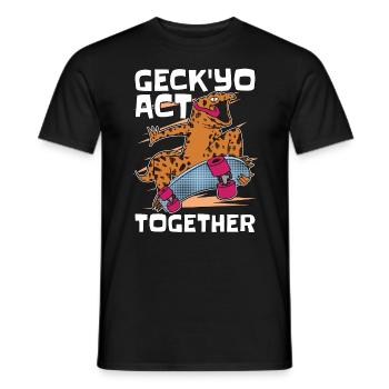 Leopard Gecko 'Yo Act Together Reptile Animals - Men's T-Shirt - black - Front - AI Model Male 178 light (178cm)