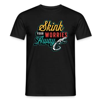 Skink Your Worries Away Exotic Animals Herpetology - Men's T-Shirt - black - Front - AI Model Male 178 light (178cm)
