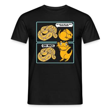 Bearded Dragon Hey Why Do They Call You A Beardie - Männer T-Shirt - Schwarz - Vorne - AI Model Male 178 light (178cm)