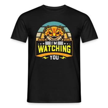 Bearded Dragon I'm Watching You Herpetology Lizard - Men's T-Shirt - black - Front - AI Model Male 178 light (178cm)