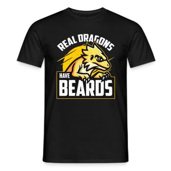 Bearded Dragon Real Dragons Have Beards Lizards - Männer T-Shirt - Schwarz - Vorne - AI Model Male 178 light (178cm)