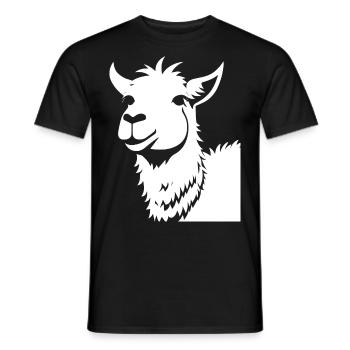 Funny Llama Silhouette Cheeky Fun Llamas - Men's T-Shirt - black - Front - AI Model Male 178 light (178cm)