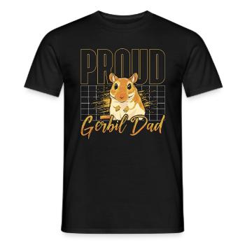 Gerbil Proud Gerbil Dad Gerbillinae Rodent Animals - Men's T-Shirt - black - Front - AI Model Male 178 light (178cm)