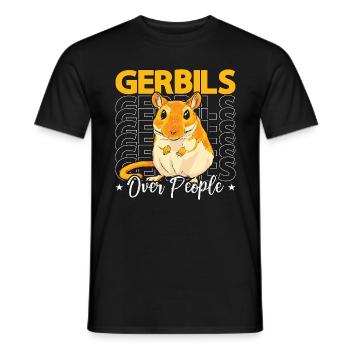 Gerbils Over People Mouse Lover Rodent Animals - Männer T-Shirt - Schwarz - Vorne - AI Model Male 178 light (178cm)