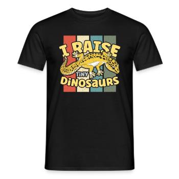 Leopard Gecko I Raise Tiny Dinosaurs Retro Reptile - Männer T-Shirt - Schwarz - Vorne - AI Model Male 178 light (178cm)