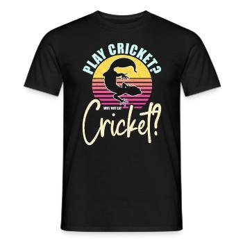 Leopard Gecko Play Cricket Why Not Eat Reptiles - Men's T-Shirt - black - Front - AI Model Male 178 light (178cm)