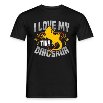 Leopard Gecko I Love My Tiny Dinosaur Lizard Lover - Men's T-Shirt - black - Front - AI Model Male 178 light (178cm)
