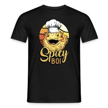 Bearded Dragon Spicy Boi Herpetologist Dragon Head - Men's T-Shirt - black - Front - AI Model Male 178 light (178cm)