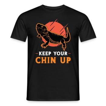 Bearded Dragon Keep Your Chin Up Reptiles Beardie - Männer T-Shirt - Schwarz - Vorne - AI Model Male 178 light (178cm)