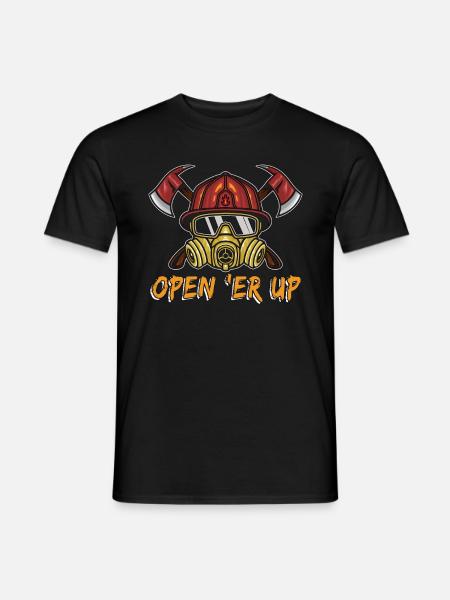 Chief Firefighter Open 'Er Up Fireman Firefighter - Männer T-Shirt - Schwarz