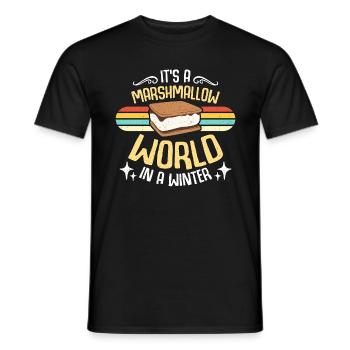 S'mores It's A Marshmallow World Retro Glamping - Men's T-Shirt - black - Front - AI Model Male 178 light (178cm)