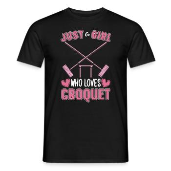 Croquet Just A Girl Who Loves Croquet Outdoor Game - Men's T-Shirt - black - Front - AI Model Male 178 light (178cm)