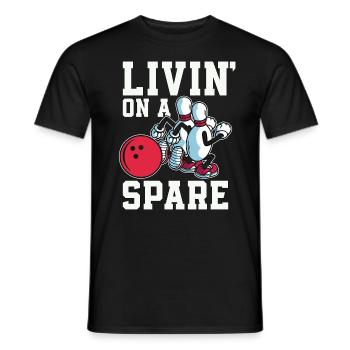 Alley Bowling Livin' On A Spare Bowling League - Männer T-Shirt - Schwarz - Vorne - AI Model Male 178 light (178cm)