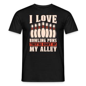Bowling Alley I Love Bowling Puns They're Ninepins - Männer T-Shirt - Schwarz - Vorne - AI Model Male 178 light (178cm)