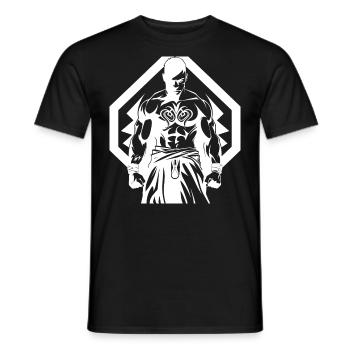 Tribal Boxer / Fighter Logo Tattoo Design - T-shirt homme - noir - Devant - AI Model Male 178 light (178cm)