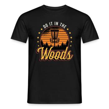 Flying Disc Do It In The Woods Loves Frisbee Golf - Männer T-Shirt - Schwarz - Vorne - AI Model Male 178 light (178cm)