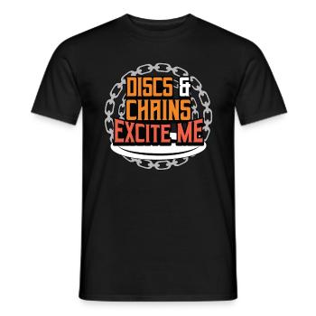 Les disques volants et les chaînes m’excitent Frisbee Golf - T-shirt homme - noir - Devant - AI Model Male 178 light (178cm)