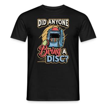 Flying Disc Quelqu’un a-t-il apporté un disque Frisbee Golf - T-shirt homme - noir - Devant - AI Model Male 178 light (178cm)