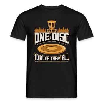 Flying Disc One Disc pour les gouverner tous Disc Golfing - T-shirt homme - noir - Devant - AI Model Male 178 light (178cm)
