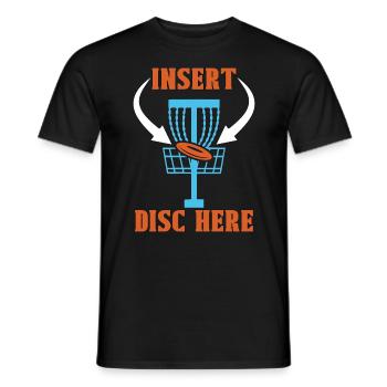 Disc Golf Insert Disc Here Ultimate Frisbee Golfer - Men's T-Shirt - black - Front - AI Model Male 178 light (178cm)