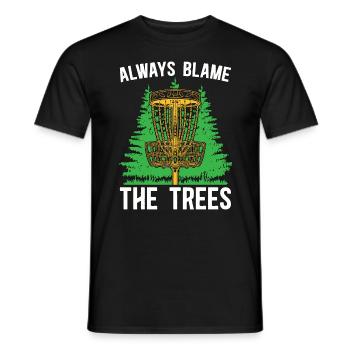 Le disc golf blâme toujours les arbres Ultimate Frisbee - T-shirt homme - noir - Devant - AI Model Male 178 light (178cm)