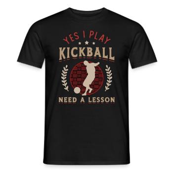 Kickball Yes I Play Kickball Competitive Sports - Men's T-Shirt - black - Front - AI Model Male 178 light (178cm)