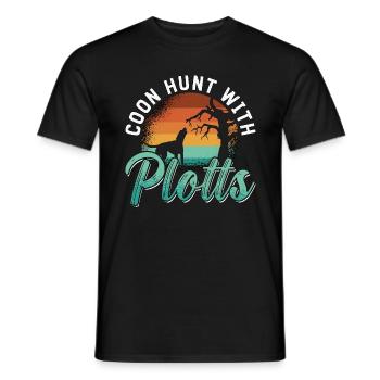 Coonhound Coon Hunt With Plotts Treeing Walker - Men's T-Shirt - black - Front - AI Model Male 178 light (178cm)