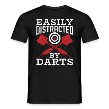Sports cibles facilement distraits par Darts Bullseye - T-shirt homme - noir - Devant - AI Model Male 178 light (178cm)